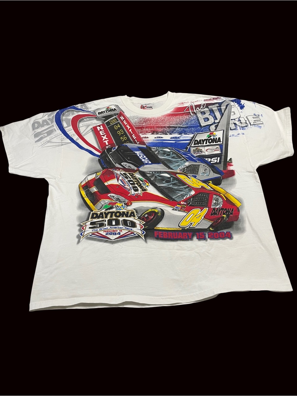 Vintage 2004 Chase Authentics Daytona 500 AOP Graphic Tee Size 2XL NASCAR